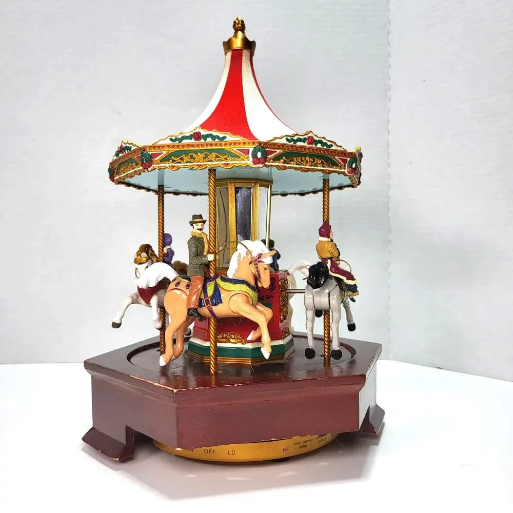 Mr Christmas Holiday Millennium Merry Go Round Vintage Christmas Music box Works